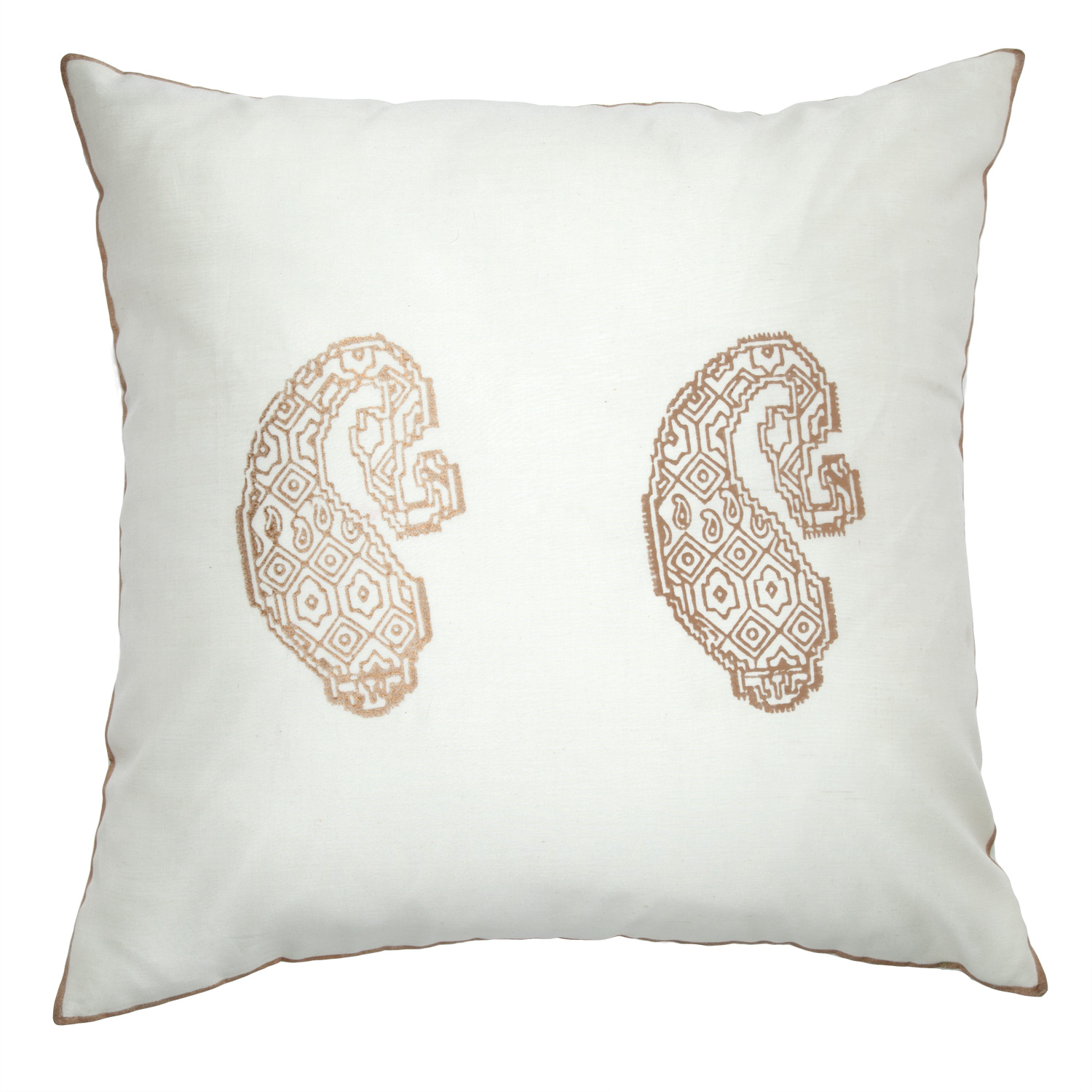 Aurel Paisley Pillow Cover - Ivory/Gold